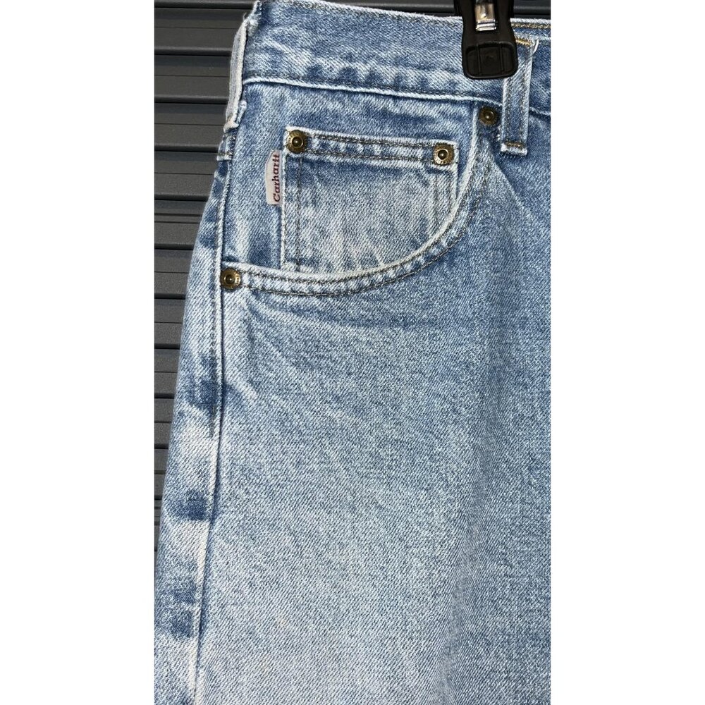 Carhartt Jeans Mens 40x34 Blue Traditional Fit Straight Stonewash Denim Pants - Picture 3 of 12